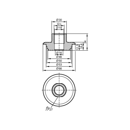 Присоединительный фитинг Varivent E43306