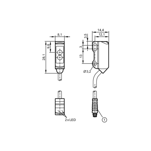 Однолучевой световой барьер - приёмник O8E205