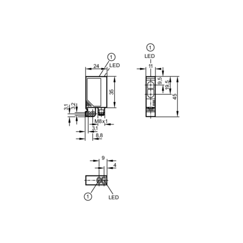 датчик диффузного отражения с функцией подавления заднего фона OJ5048