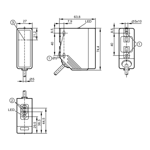 Однолучевой световой барьер - приёмник O4E501