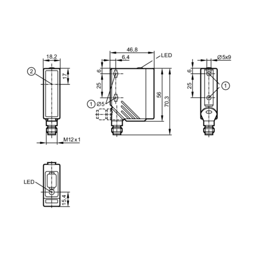 Однолучевой световой барьер - излучатель O5S200