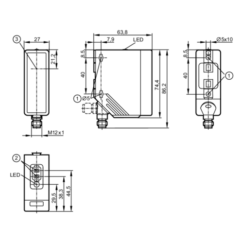 Однолучевой световой барьер - приёмник O4E500
