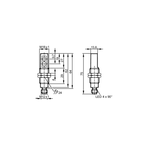 датчик диффузного отражения с функцией подавления заднего фона OG5124