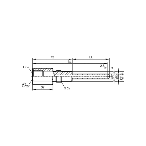 Защитная гильза с резьбой для датчиков температуры E37511