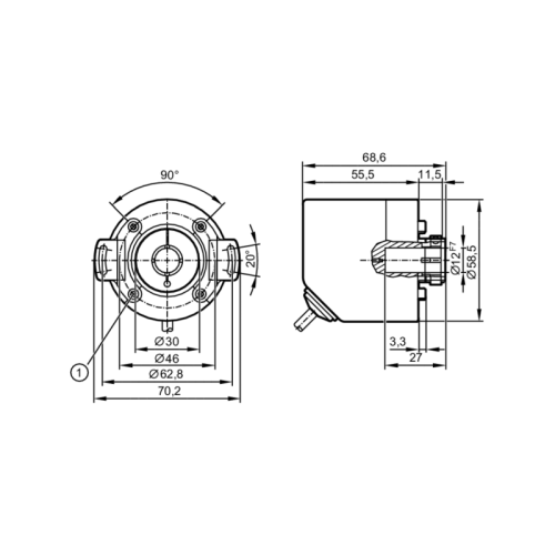 Инкрементальный энкодер с полым валом RO3501 RO3501