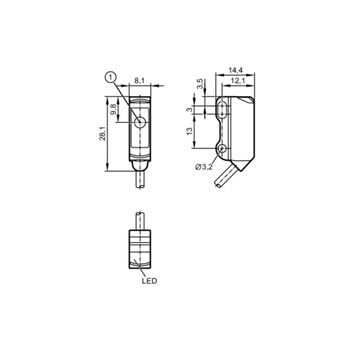 Однолучевой световой барьер - излучатель O8S200