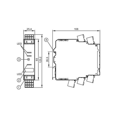 Модуль безопасности AS-интерфейс для установки в шкаф управления AC3221 AC3221