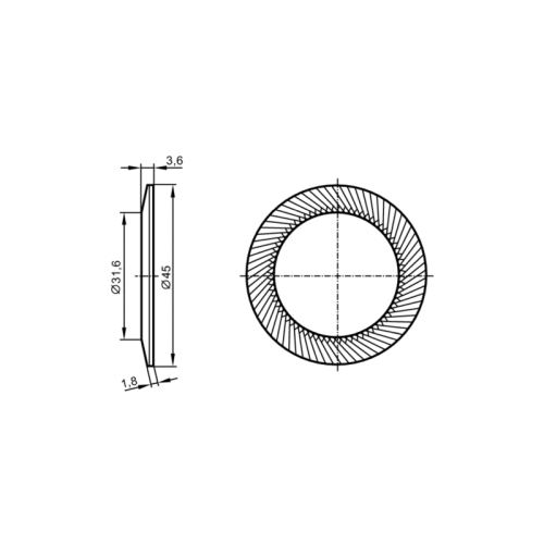 стопорная шайба с упругими зубцами E12414