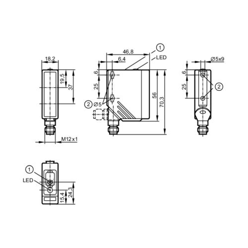 датчик диффузного отражения с функцией подавления заднего фона O5H205