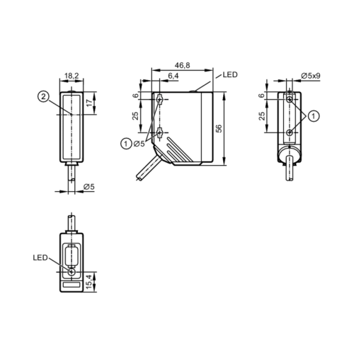 Однолучевой световой барьер - излучатель O5S501