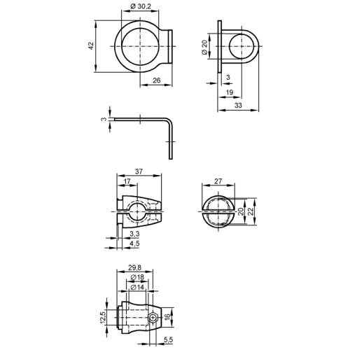 Монтажный набор для датчиков позиционирования E20873