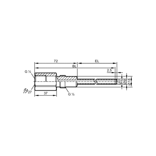 Защитная гильза с резьбой для датчиков температуры E37521