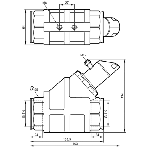 Датчик потока для невозвратного клапана и дисплея SB5256