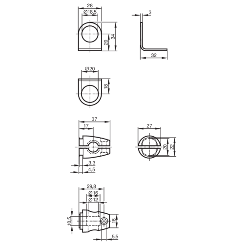 Монтажный набор для датчиков позиционирования E20720