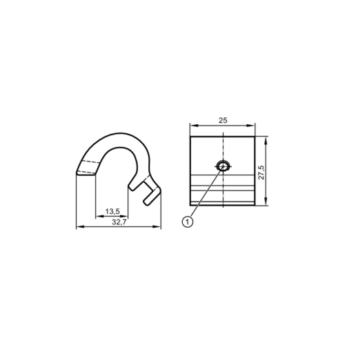 Встраиваемый адаптер для цилиндров со штоком/профилированных цилиндров E12232