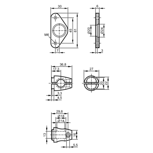 Монтажный набор для 3D-датчиков E3D103