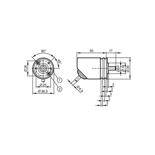 Инкрементальный энкодер со сплошным валом RB3510 RB3510