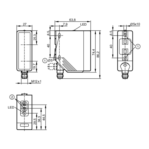 датчик диффузного отражения с функцией подавления заднего фона O4H500