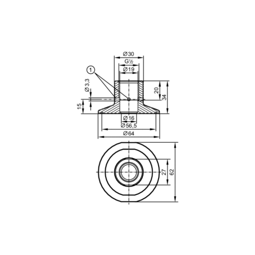 Присоединительный адаптер Tri-Clamp E43312