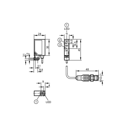 датчик диффузного отражения с функцией подавления заднего фона OJ5078