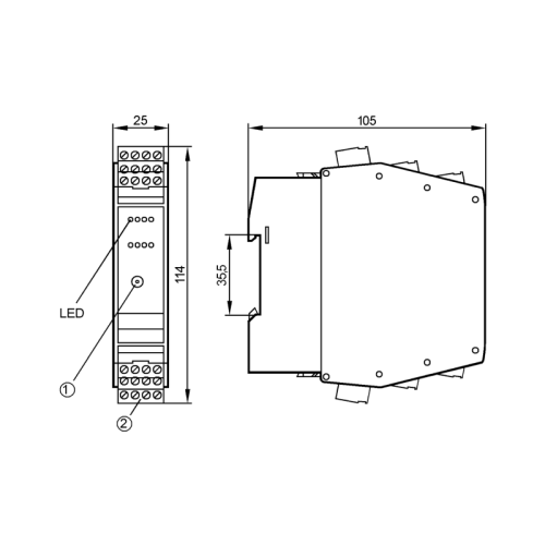 Модуль безопасности AS-интерфейс для установки в шкаф управления AC2220 AC2220