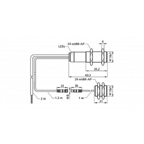 Датчик двойного листа Microsonic dbk+4/3CDD/M18 E+S