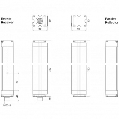 Световая завеса безопасности Micro Detectors LP4PT/0A-050M2