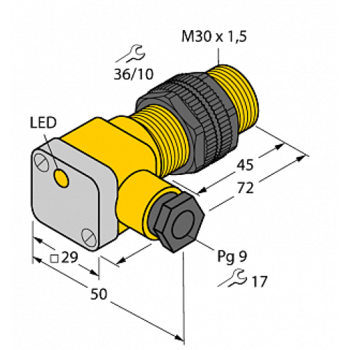 Индуктивный датчик TURCK BI10-P30SK-Y1X