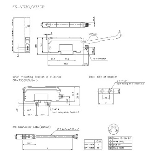 Оптоволоконный датчик-усилитель KEYENCE FS-V33C