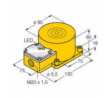 Индуктивный датчик TURCK NI100U-K90SR-VP4X2