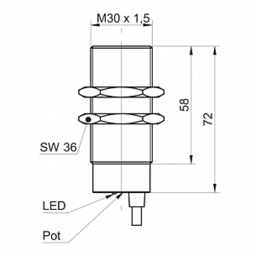 Емкостной датчик уровня Baumer CFAK 30N1200