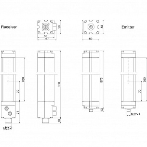 Световая завеса безопасности Micro Detectors LP4ER/40-075M4
