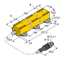  Датчик линейных перемещений TURCK LI200P1-Q17LM1-LU4X2-0.3-RS5/S97