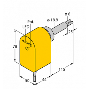 Датчик потока TURCK FCS-HA2P-VRX/24VDC/AL115 6M