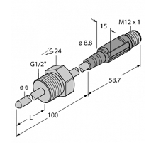 Датчик температуры TURCK TTM150C-206A-G1/2-LI6-H1140-L050-50/150C