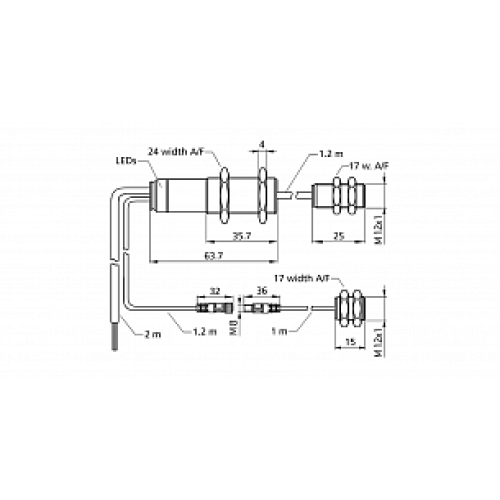 Датчик двойного листа Microsonic dbk+4/M12/3CDD/M18 E+S