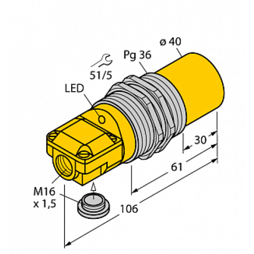 Индуктивный датчик TURCK NI40-G47SR-FZ3X2