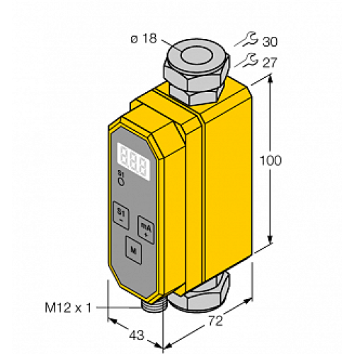 Расходомер TURCK FTCI-18D15A4P-LI-UP8X-H1141