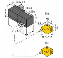 Индуктивный датчик TURCK NI2-Q9.5-AP6-0.1-FS4.4X3/S304