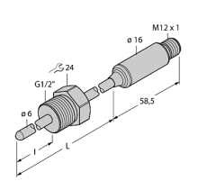 Датчик температуры TURCK TTMS-206A-G1/2-LI6-H1140-L250-0/500