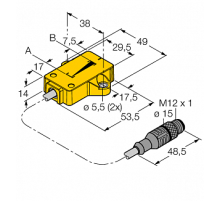  Датчик линейных перемещений TURCK LI25P1-QR14-LU4X2-0,3-RS4/S97